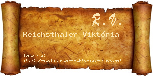 Reichsthaler Viktória névjegykártya